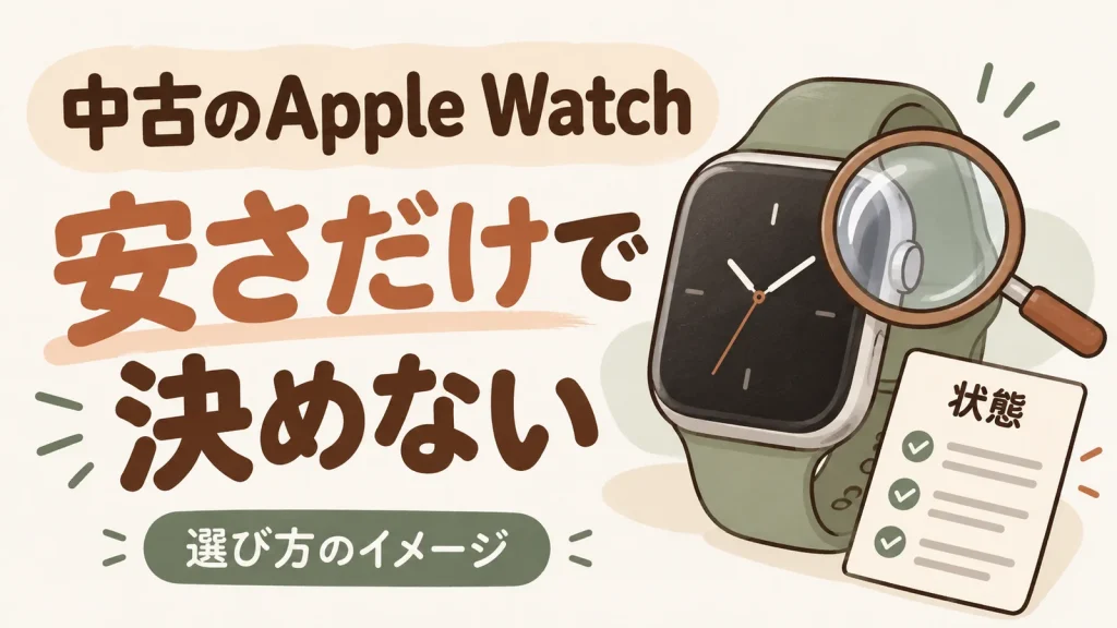 中古のスマートウォッチを価格だけで選ばず状態を確かめる考え方の図